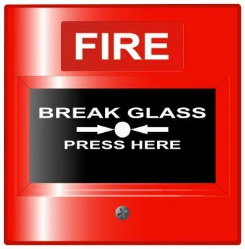 Emergency fire button red Stock Illustration