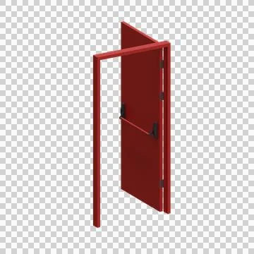 Emergency Fire Door 3D Render Illustration Element 04 Stock Illustration