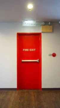 Emergency fire exit door. Stock Photos