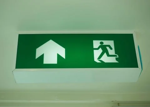 Emergency fire exit in the office. Stock Photos