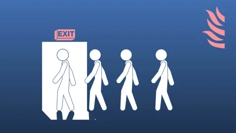 Emergency Fire Exit Sign Stock Footage 341802467