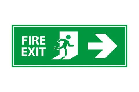 Emergency fire exit sign vector for graphic design, logo, web site, social me 스톡 일러스트