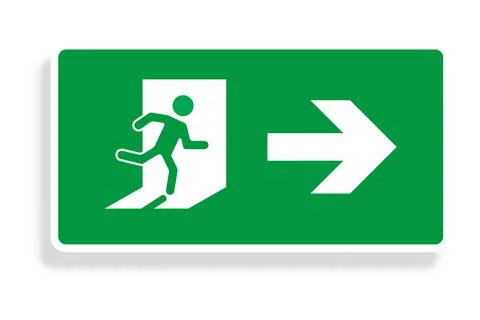 Emergency fire exit sign vector for graphic design, logo, web site, social me Stock Illustration