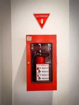 Emergency fire extinguishers 库存照片