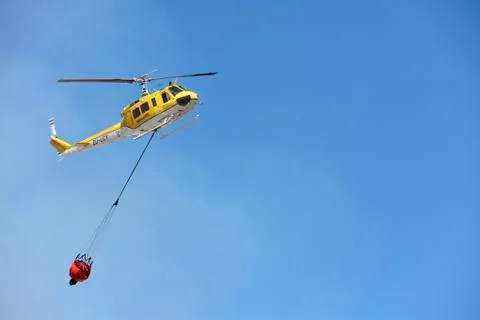 Emergency fire fighting helicopter Stock Photos