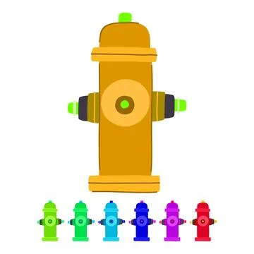 Emergency fire hydrant vector cartoon graphic Stock Illustration