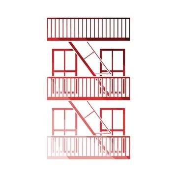 Emergency fire ladder icon Ilustración de archivo