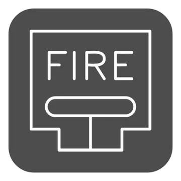 Emergency Fire Lever solid icon. Fire alarm pull station glyph style pictogram Stockillustratie