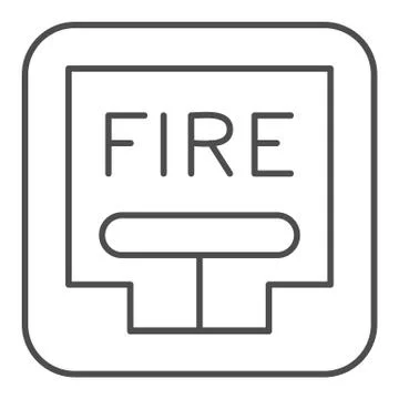 Emergency Fire Lever thin line icon. Fire alarm pull station outline style Stock Illustration