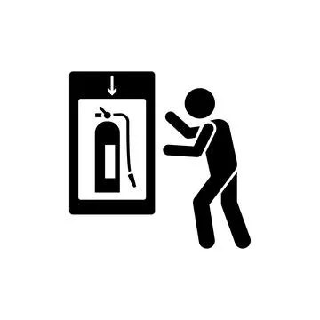 Emergency, fire, man icon. Simple pictogram of human and fire icons for ui and Stock-Illustration
