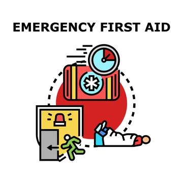 Emergency first aid concept with immediate medical response Stock Illustration