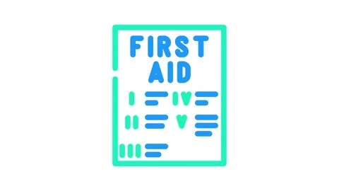 Emergency first aid guide first aid color icon animation Vídeos de archivo 327272326
