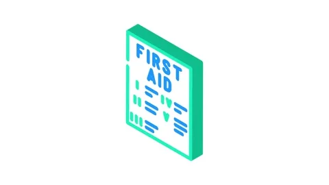 Emergency first aid guide first aid isometric icon animation Vídeos de archivo 327295102