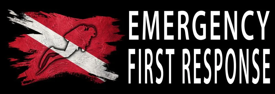 Emergency First Response, Diver Down Flag, Scuba flag Stock Illustration