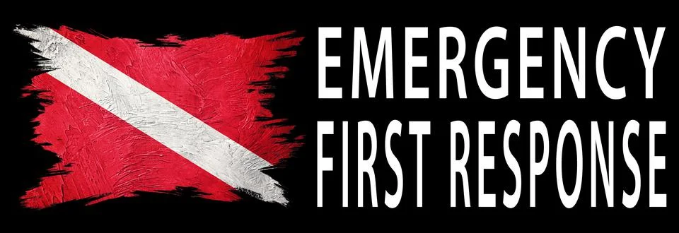 Emergency First Response, Diver Down Flag, Scuba flag Stock Illustration