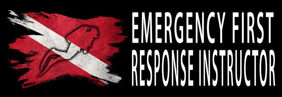 Emergency First Response Instructor, Diver Down Flag, Scuba flag Stock Illustration