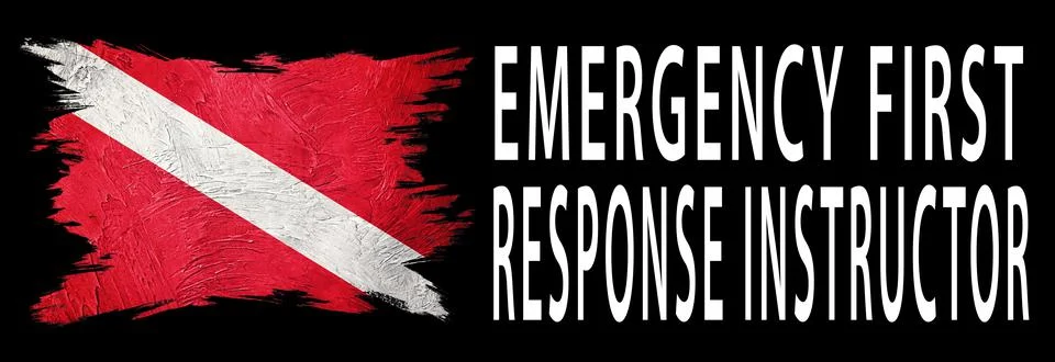 Emergency First Response Instructor, Diver Down Flag, Scuba flag Stock Illustration