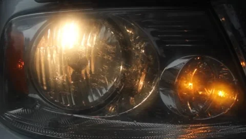 Emergency Flashing Head Light Strobe For Construction Vehicle Stock Footage 7731034