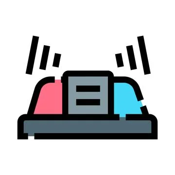 Emergency flashing light alert warning system icon Stock Illustration