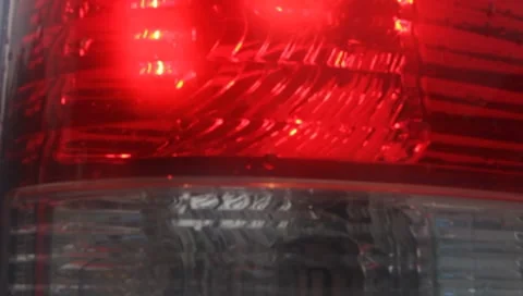 Emergency Flashing Tail Light Strobe For Construction Vehicle Stock Footage 7731008