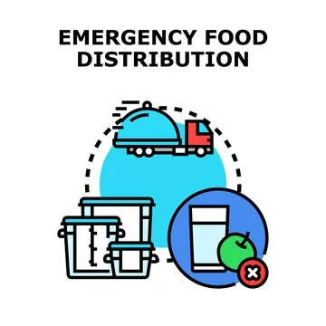 Emergency food distribution services assisting people in need Stock Illustration