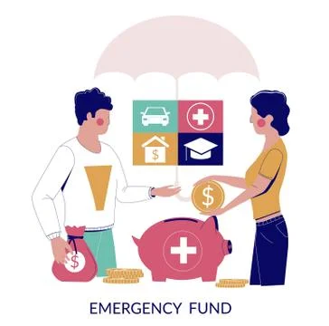 Emergency fund, vector flat style design illustration Stock Illustration