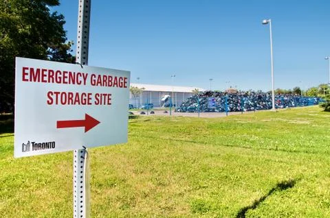 Emergency garbage storage site Stock Photos
