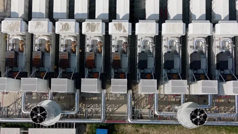 Emergency Generators at Vantage Data Center in Milan, Italy Stock Footage 344956825