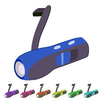 Emergency hand crank flashlight vector cartoon graphic Stock Illustration