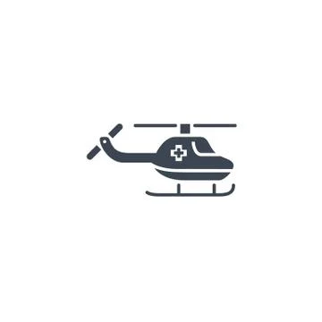 Emergency Helicopter related vector glyph icon. Stock Illustration