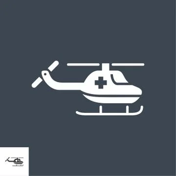 Emergency Helicopter Vector Icon Stock Illustration