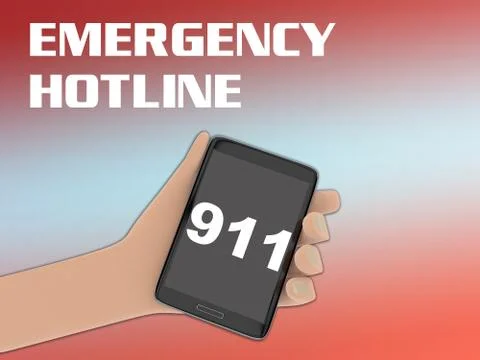 EMERGENCY HOTLINE concept Illustrazione stock