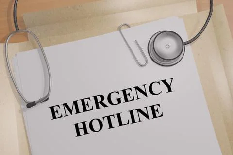 EMERGENCY HOTLINE concept Illustrazione stock