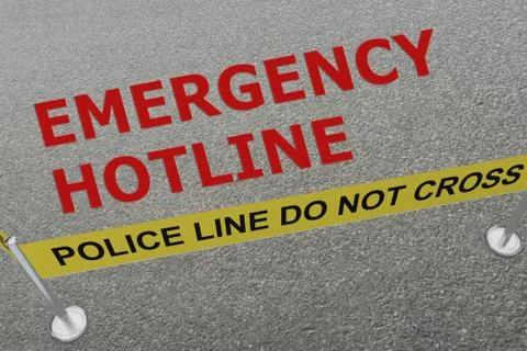 EMERGENCY HOTLINE concept Stockillustratie