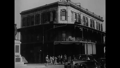 Emergency housing for war workers and a rooming house and barracks and a Video stock 106033339