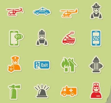 Emergency icon set Stock Illustration