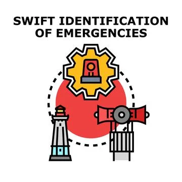 Emergency identification system warning of danger and crisis Illustrazione stock