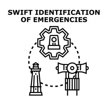 Emergency identification system warning of danger and crisis Stock Illustration