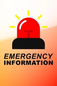 Emergency information alert with warning symbol and bright colors Stock Illustration