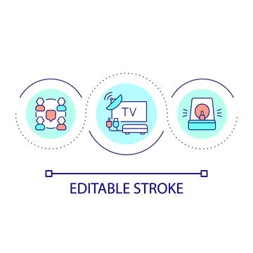 Emergency information broadcast loop concept icon Stock Illustration