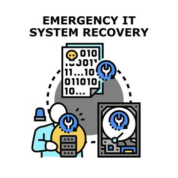 Emergency it system recovery concept illustration 스톡 일러스트