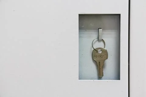 Emergency key in white box Stock Photos