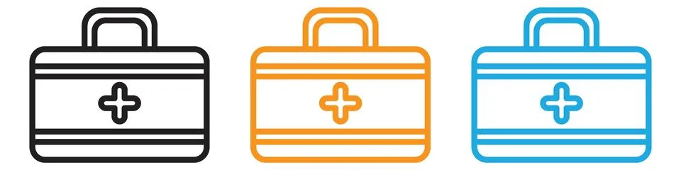 Emergency kit vector logo set collection for web app ui Stock-Illustration
