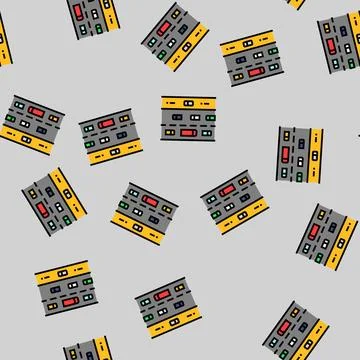Emergency lane highway road vector seamless pattern Stock Illustration