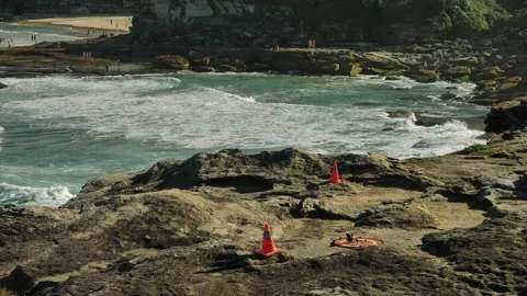 Emergency launching area for life saving drone in Sydney 4K Video stock 275630495