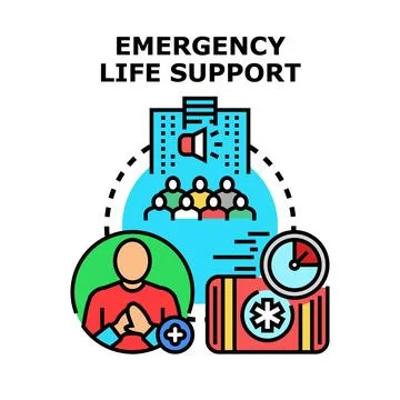 Emergency life support concept vector icon illustration Stock Illustration