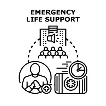 Emergency life support concept vector icon illustration Stock Illustration