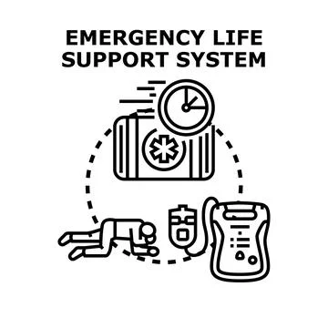 Emergency life support system providing quick medical assistance Stock Illustration