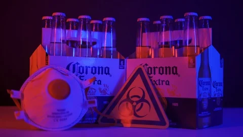 Emergency Light Corona Sixpack Biohazard Face Mask Stock Footage 126403638