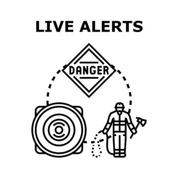 Emergency live alert system illustrating danger response Stock Illustration